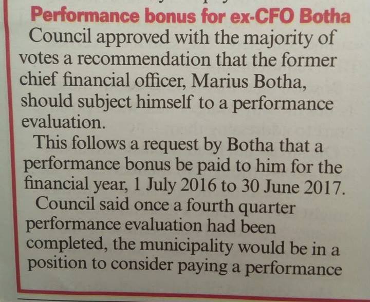Marius Botha prestasiebonus